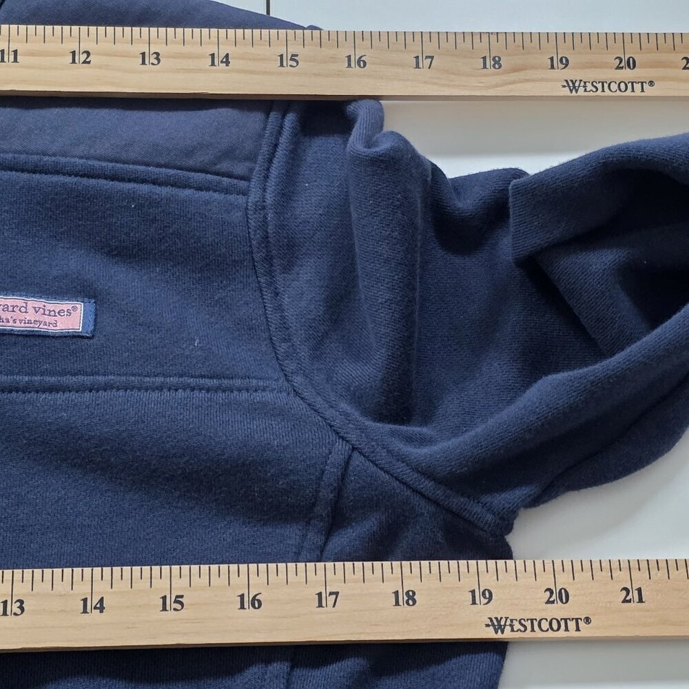 Vineyard Vines Polo Sweater Women S Navy LS 1/4 Zip Mock Neck Cotton Preppy Boho - Picture 6 of 15